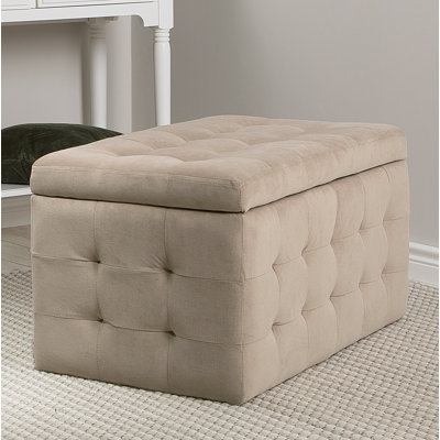 Eldredge 72cm Wide Velvet Tufted Rectangle Solid Colour Ottoman with Storage