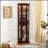 Corner Curio Cabinet with Lights, Adjustable Tempered Glass Shelves, Mirrored Back for Elegant Display and Storage-1147629564