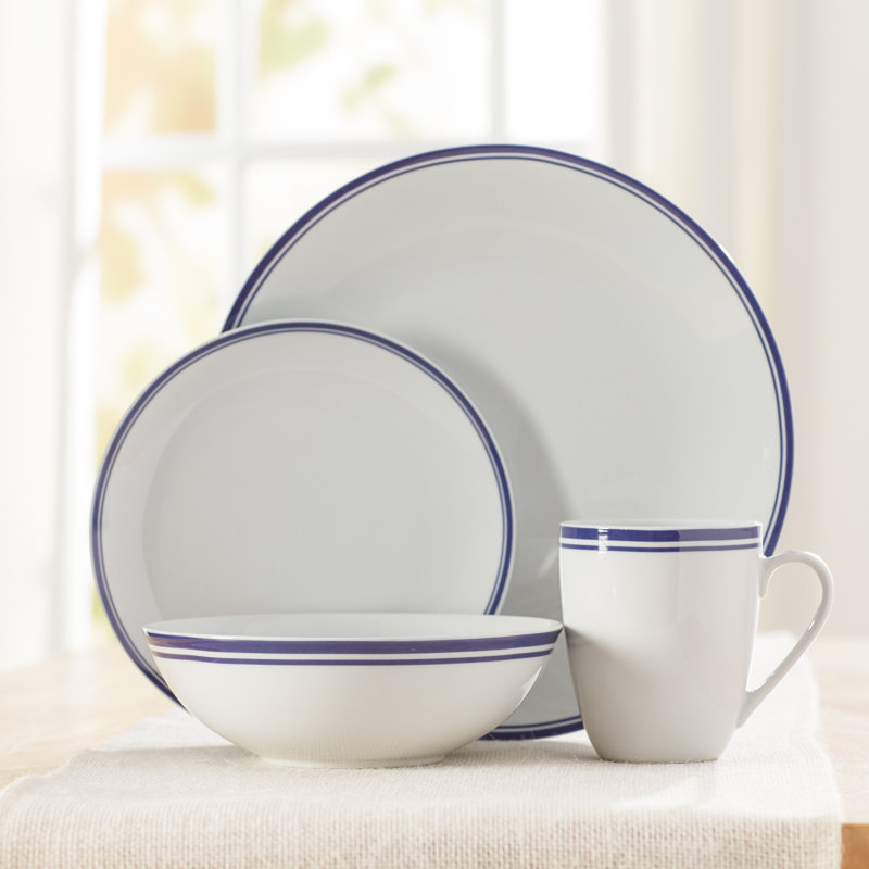 Callison 16 Piece Dinnerware Set, Service for 4, Jay Blue