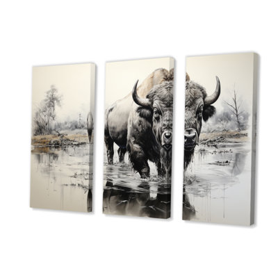 " Bison Bison Reflections I " 3 - Pieces