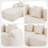 Chenille Boneless L-shaped Sectional Sofa With Curved Armrests And 4 Pillows, , Space-saving Compressed Design, Left-facing-1792597106