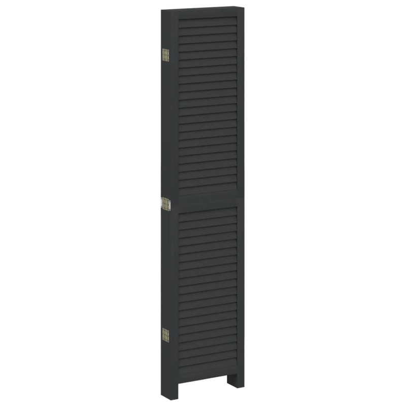 Trista Solid Wood Accent Room Divider, 160cm H x 215cm W, Black, 6 Panels