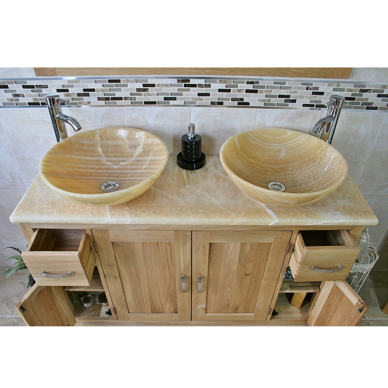 Stockley 1230mm Double Bathroom Vanity with Basin, Gold, Gold