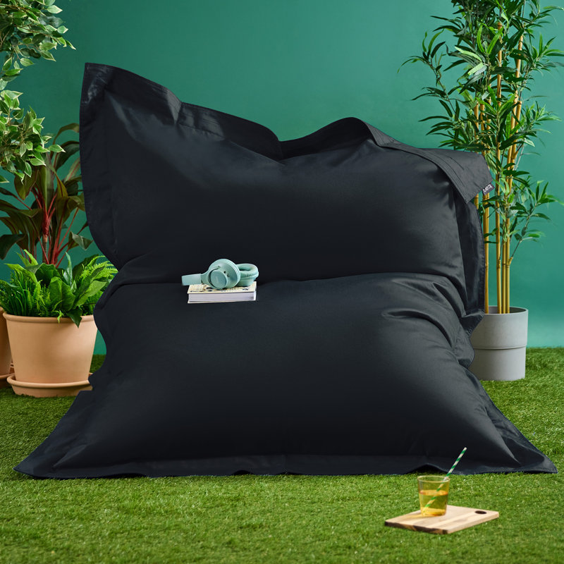 Bean Bag Bazaar Bazaar Bag Water-Resistant XL Floor Cushion Bean Bag, Black