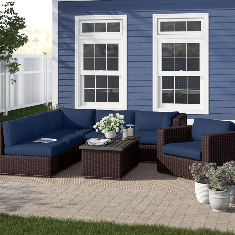 Ayomikun 6 - Person Modular Patio Conversation Sets with Cushions