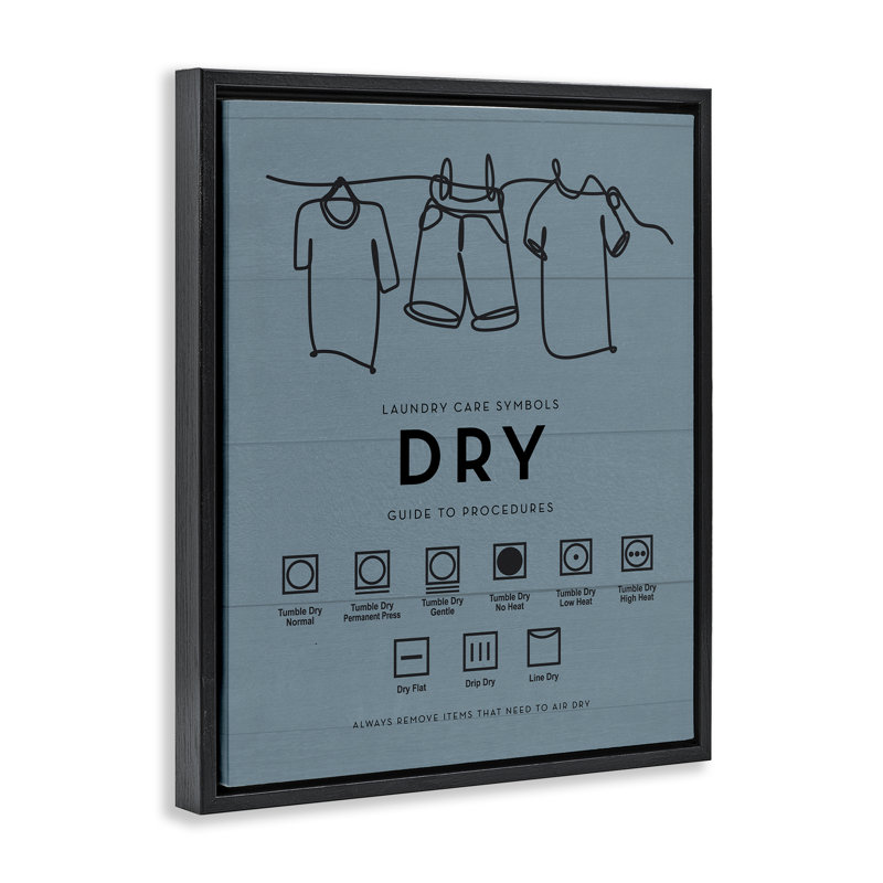 "Laundry Dry Reminders", art mural encadré flottant, Cadre flottant noir de jais, H 21 po x l 17 po