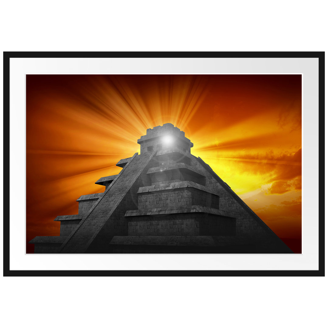 Gerahmtes Poster Maya Pyramide Tempelanlage