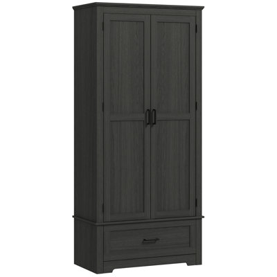 69" Tall Kitchen Pantry Storage with 2 Doors, Drawer and Adjustable Shelves by Lark Manor