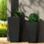 Ensemble de pots à fleurs noirs Modern Modern, oxyde de magnésium durable pour patio et porche