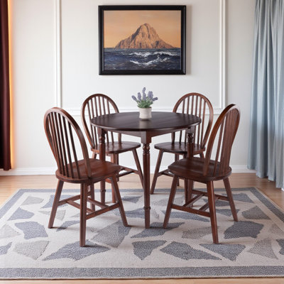 Dolf Walnut Drop Leaf Dining Set with Windsor Chairs