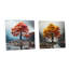 «Abstract Foliage Maple Tree» - ensemble d'art mural en verre acrylique-525426456