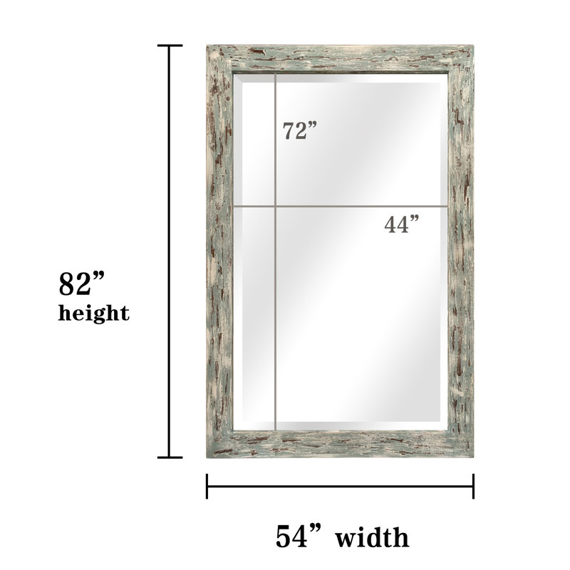 Miroir à pleine longueur traditionnel biseauté Leocadia, Bleu français