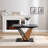 Extendable Dining Table, Geometric Rectangular Table With Sturdy Metal Frame And MDF Base, Adjustable Wooden Tabletop-1563080371