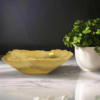 White & Beige Onyx Small Centerpiece