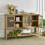 Buffet 59,06 "avec porte en verre et tablette de rangement rectangulaire