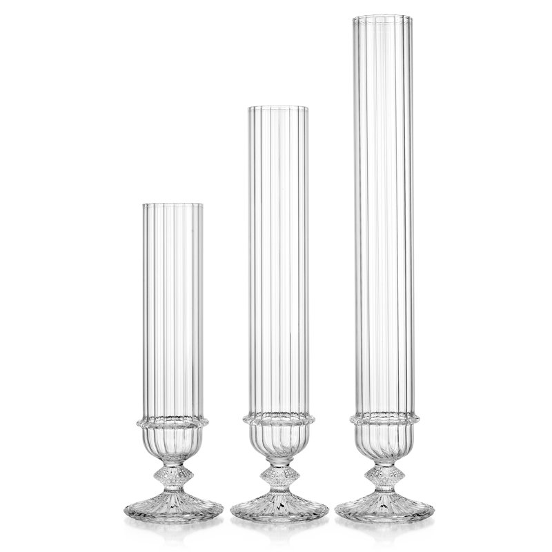 Ensemble de trois vases en verre (8 po, 10 po et 13 po)