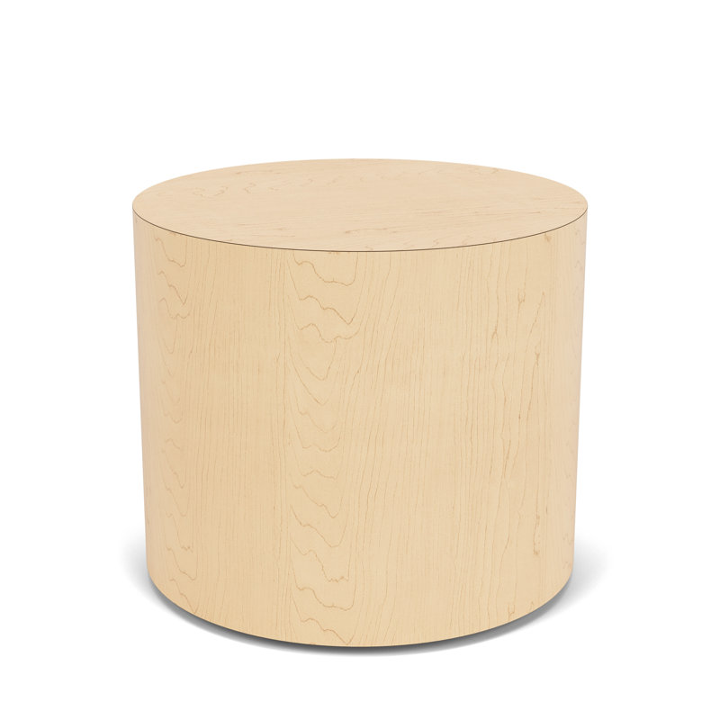 Mystic Lounge Reception 19" Cylinder Table With Laminate Top, Natural Maple, 16"H x 19"W x 19"D