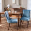 Upholstered Wing-Back Dining Chair With Backstitching Nailhead Trim And Solid Wood Legs-1590073985