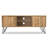 Hunter 60"W Solid Mango Wood Industrial TV Stand for TVs up to 65" with 2 Cabinets and Open Shelf-2087967493