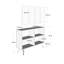 Console moderne en anthracite et or, 47,2 x 31,5 x 11,6 pouces | 100% panneau de particules enduit de mélamine, épaisseur de 0,71 po | Conception murale avec plusieurs tablettes | Décoration élégante et fonctionnelle-494046524