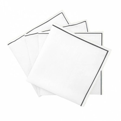 Serviettes de table en coton à broderie simple (ensemble de 4)