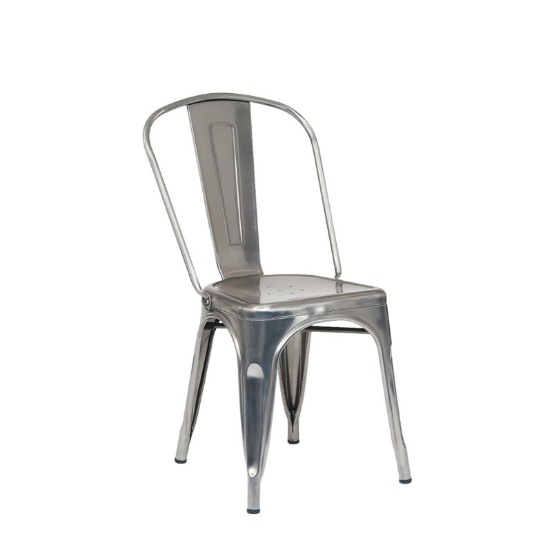Slat Back Stacking Side Chair, Clear Coat