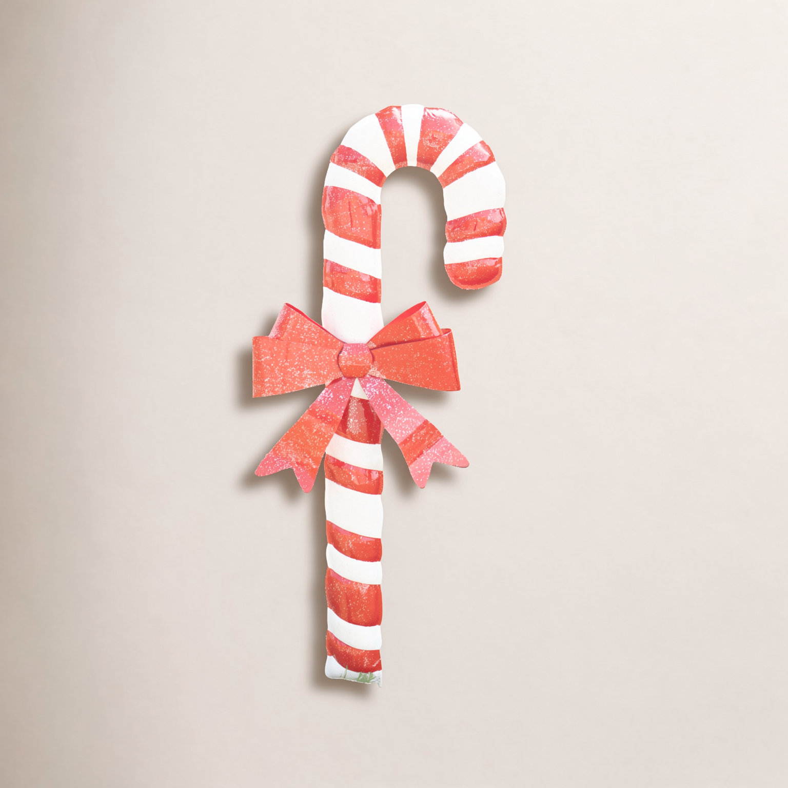 Outdoor Metal Candy Cane Decorative Object