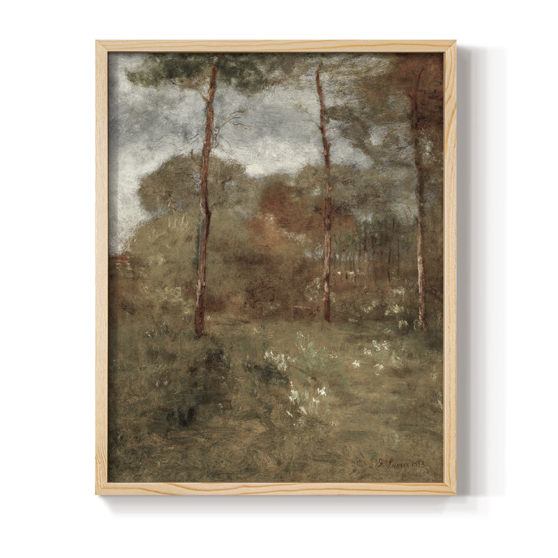 Paysage rétro CLXVII - impression encadrée, Naturel, H 14 po x l 11 po