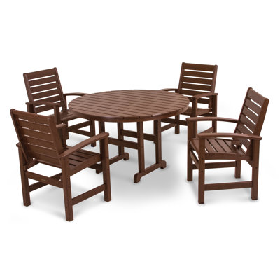POLYWOOD Signature 5-Piece Round Farmhouse Dining Set by POLYWOOD