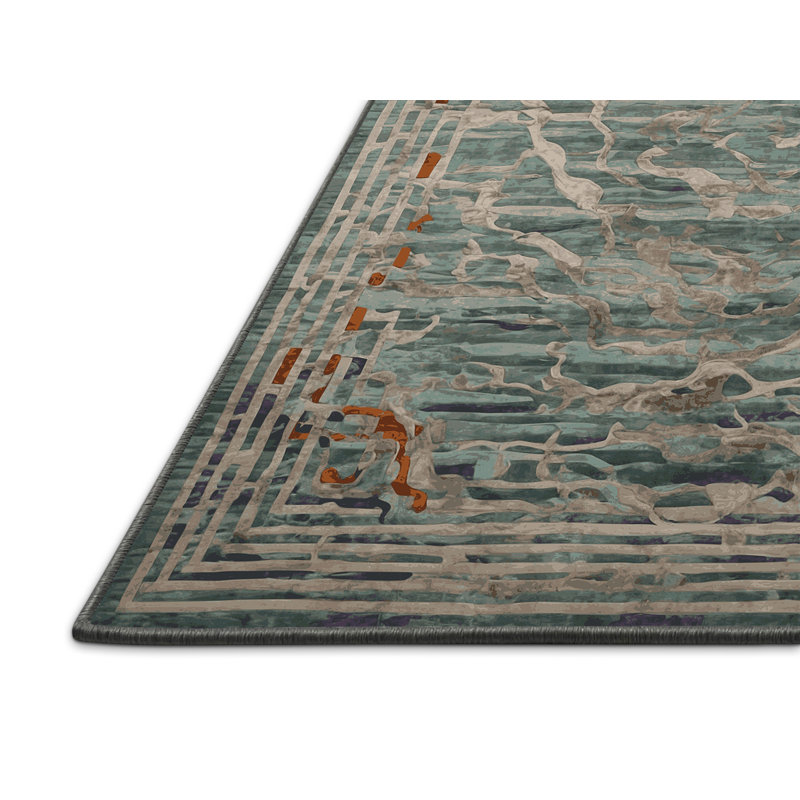 Tapis brun soyeux et moelleux, Carré 3 pi