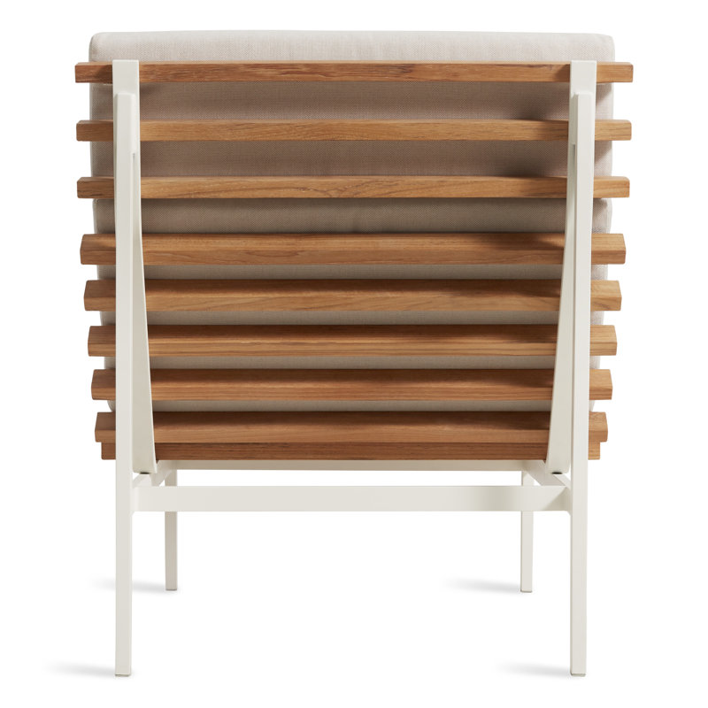 Perch Outdoor Teak Chaise Lounge, Sunbrella Linen, Charcoal