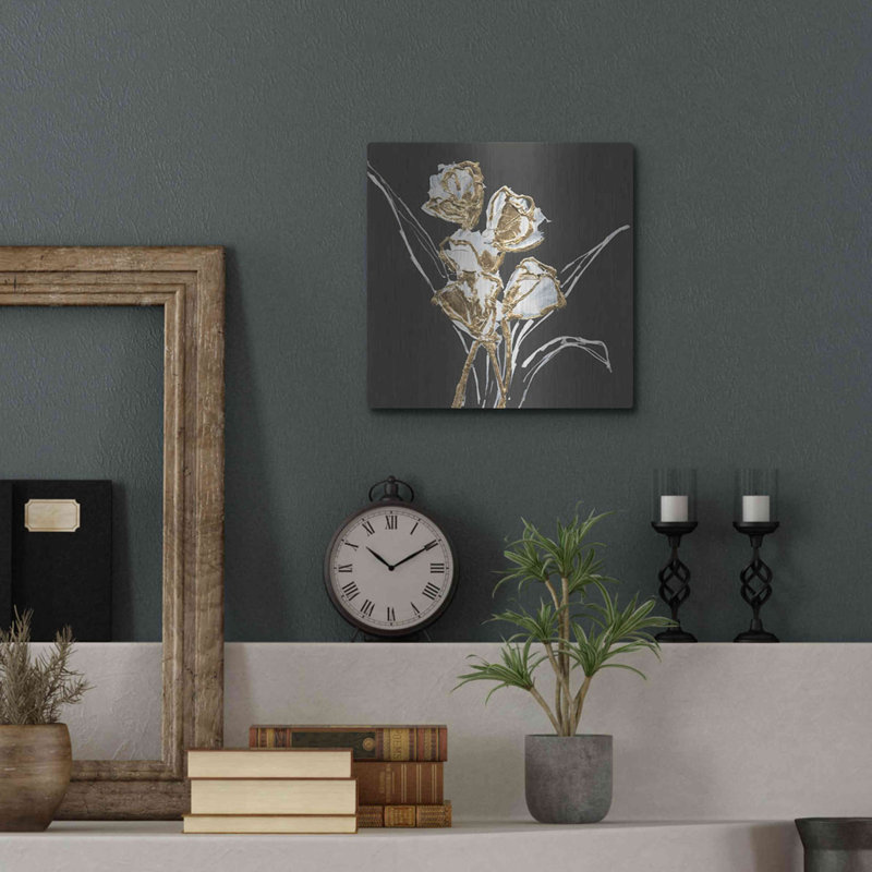 Tulipes dorées par Chris Paschke, H 12 po x l 12 po