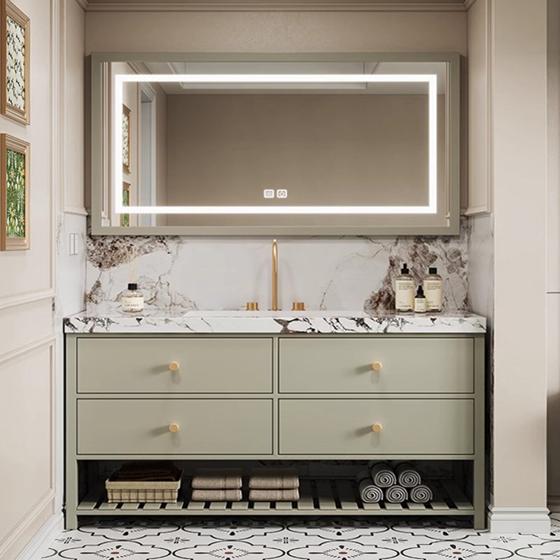 Modern fashion simple bathroom cabinet, Light Green, 33.5" H x 55.1" W x 21.7" D