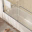 Porte de douche coulissante encadrée en noir mat avec verre transparent-121661053