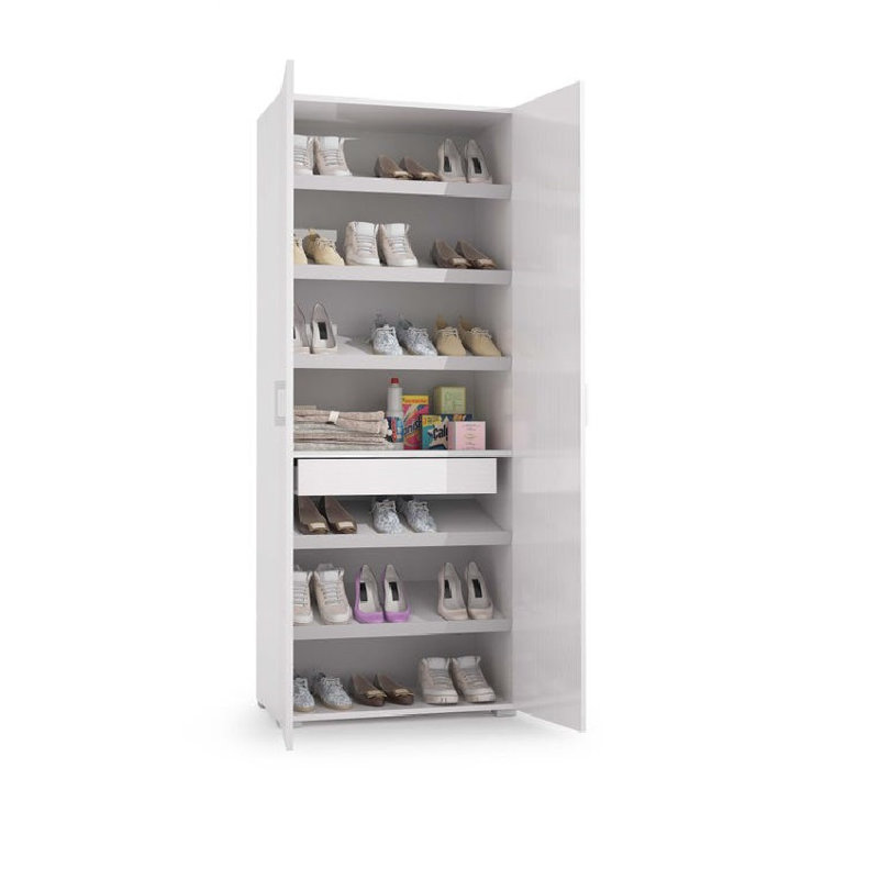 1 Door Manufactured Wood Wardrobe, White