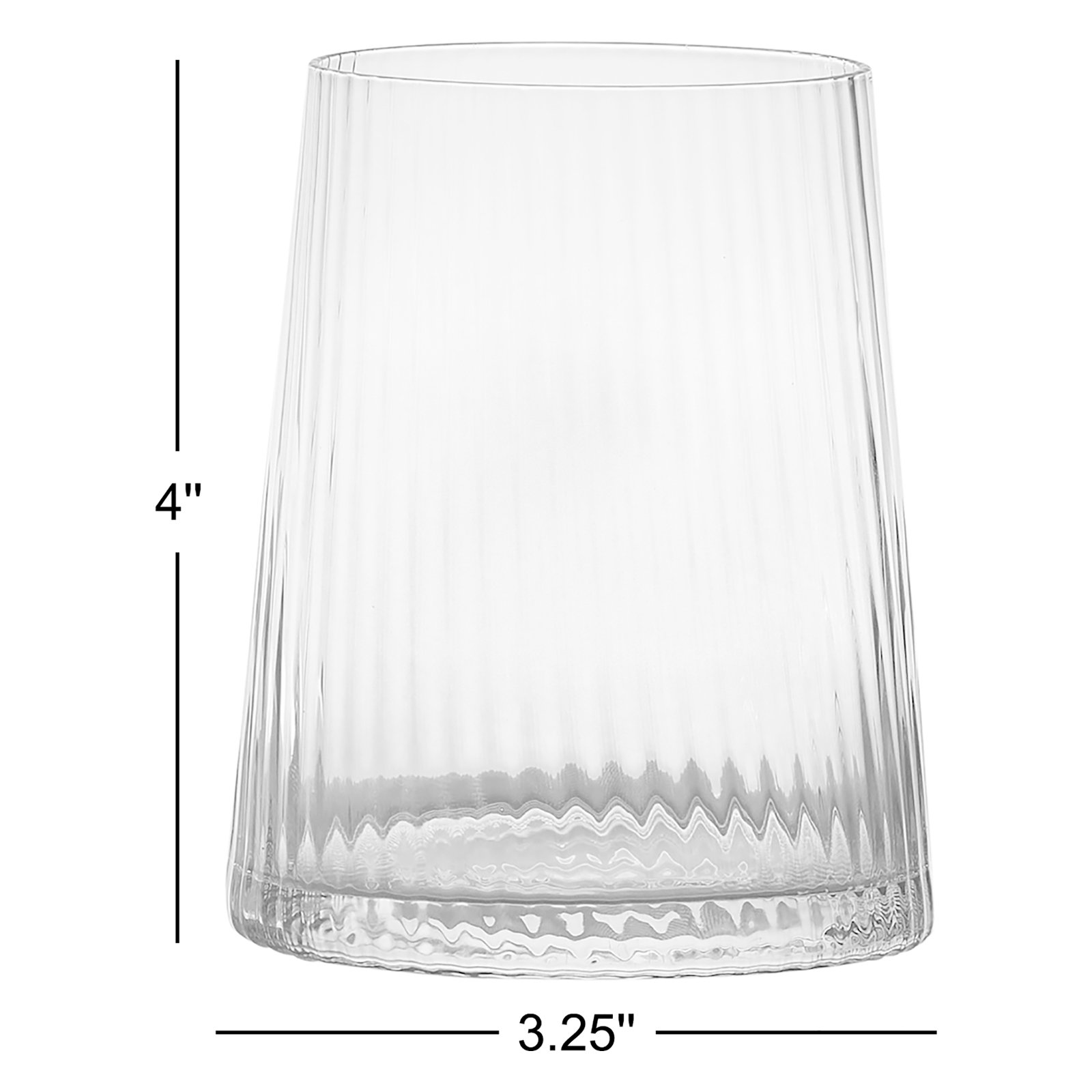 Zoya Ribbed Drinking Glass, Smoke