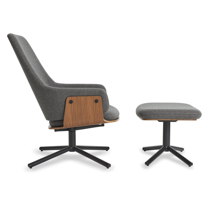 Lock Ottoman, Gabro Gray Wool Blend