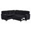 Canapé en L avec canapé-lit, canapé-lit avec siège de rangement, canapé modulaire à 5 places avec port USB, canapé modulaire pour salon, appartement, gris anthracite-1844422067