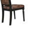 Ensemble de cuisine 7 pièces avec 6 chaises de salle à manger en polyester texturé brun, dossier haut et table de petit-déjeuner au fini noir sablé.-1372937904-1372937909