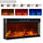 70" Farmhouse Electric Fireplace TV Stand for TVs Up to 80" with Glass Door Cabinets & Timer-795347779