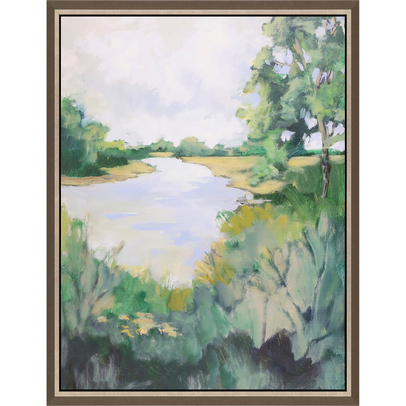 Earth and Sky Landscape Canvas Print with Silver Frame