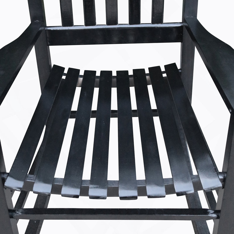Chaise berçante en bois, Noir