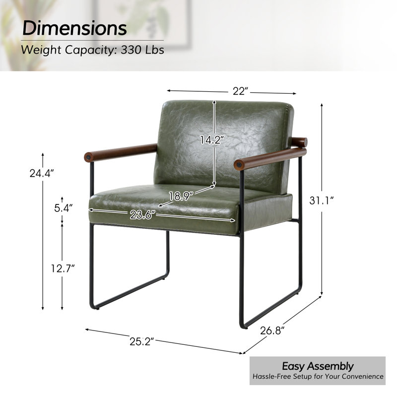 Fauteuil ergonomique moderne en similicuir avec base en métal Avelina