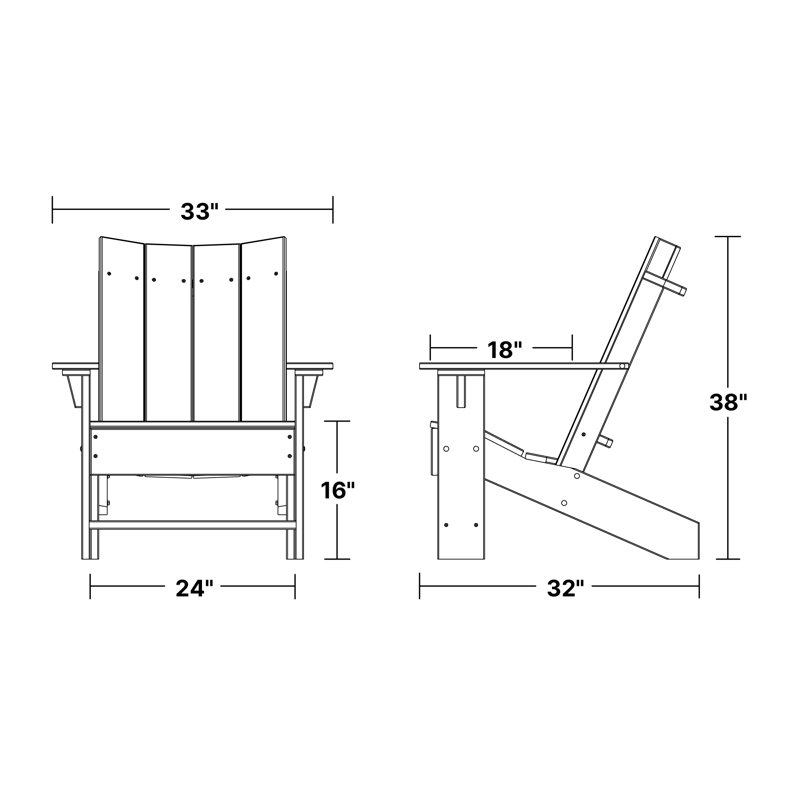 Chaise Adirondack contemporaine, Gris clair