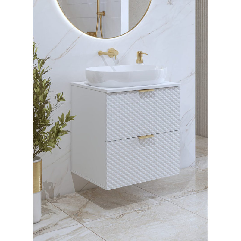 Ahria 60mm Single Bathroom Vanity, Matte White