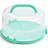 Cake Carrier With Lid And Handle, Two Sided Cupcake Carrier Holder For 10” Cake Or 9 Standard-sized Cupcakes, Plastic Round Cake Transport Storage Container Stand For Pies And Cookies, Green-939362297