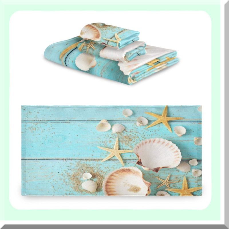 Seaside Breeze Ultra Soft Bath Towel Set - Fast Dry, Absorbent, Perfect for Summer