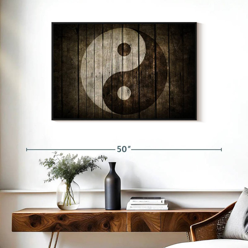 Bois Yin Yang, H 25 po x l 37 po