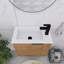 Meuble-lavabo mural simple 1 place Madilene, comptoir flottant 1 porte, comptoir en céramique blanc-1944739844