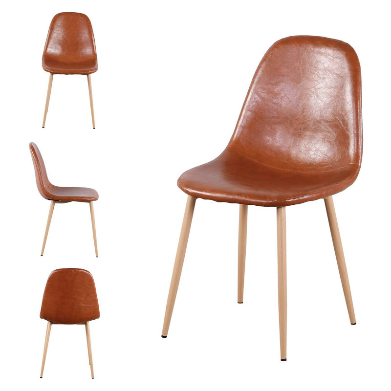 Chaise d’appoint rembourrée en brun chocolat